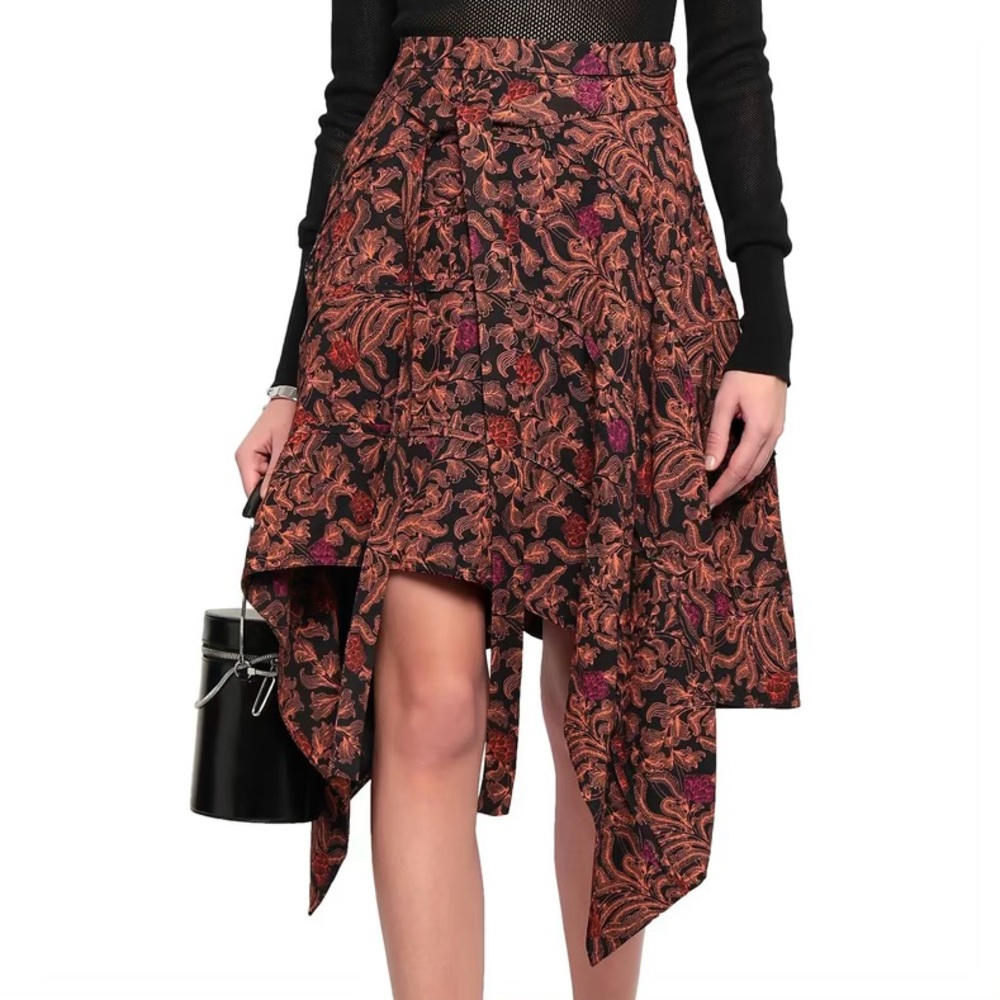 NEW PROENZA SCHOULER ASYMMETRIC PRINTED SKIRT - Picture 1 of 8